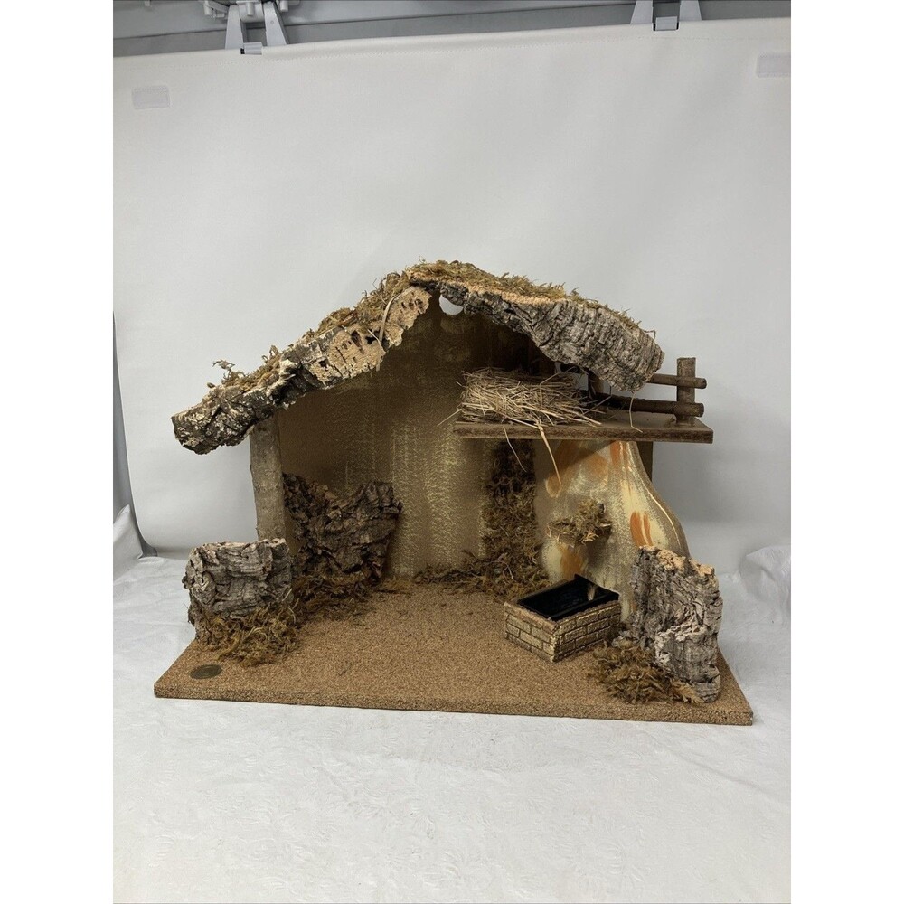Fontanini Christmas Nativity Stable Creche Wood LARGE ~19x14.75x 9” FLAWED